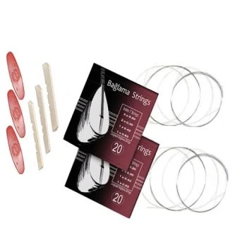 2x Pack Baglama teli Saz Strings 0.20 with 3x Steg 3 x tezene mizrap Teller Set 