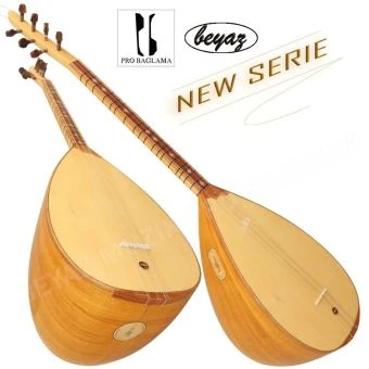 2716 Pro Baglama Saz Kurzhals 41K Akustik oder Auswahl mit EQ Preamp Beyaz