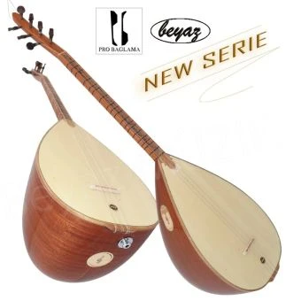 2736 E-Akustik Pro Baglama Saz Kurzhals 39K oder Auswahl mit EQ Preamp Beyaz