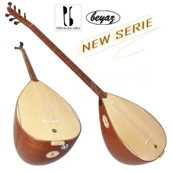 E Akustik Saz Baglama Longneck Langhals Mahagoni uzunsap Beyaz