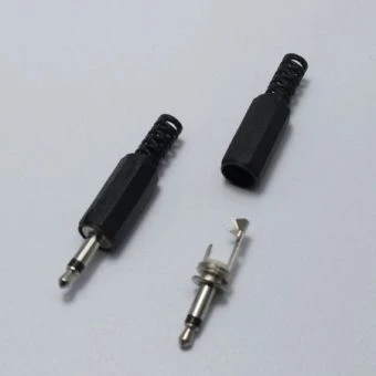 3.5mm Klinkenstecker Male Mono Audio Jack HeadPhone Connector with Black Plas